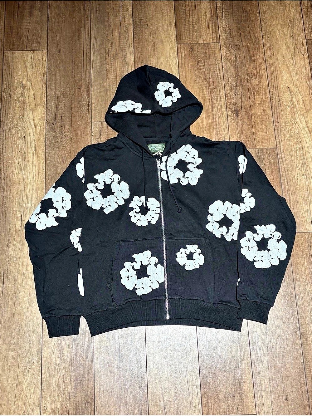 Denim Tears Black Zip Up Hoodie Cotton Wreath Brand New Mens